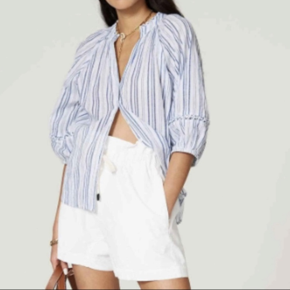 APIECE Apart Stripe Mitte Top Blouses in White / Blue